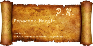 Papacsek Margit névjegykártya